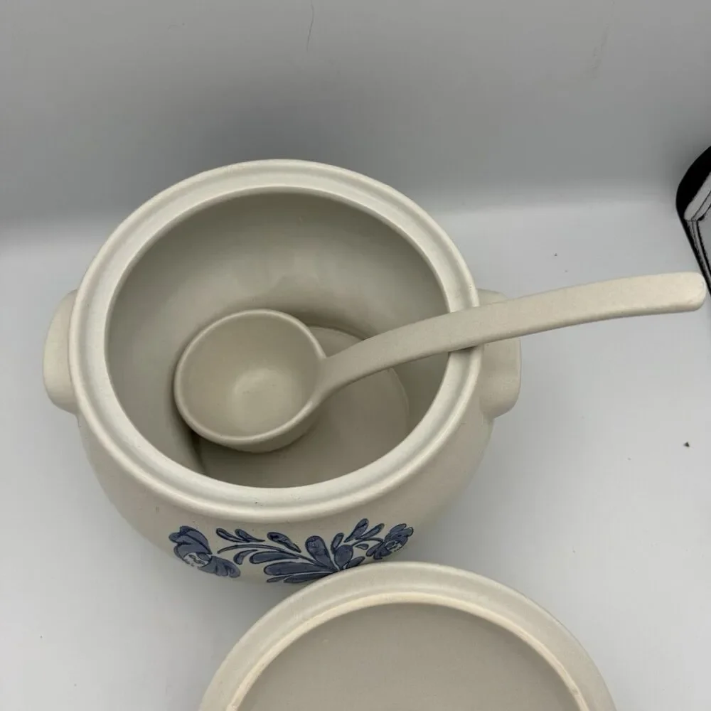 Vintage Pfaltzgraff Yorktowne Soup Tureen w/ Ladle, 1960s Pfaltzgraff Stoneware